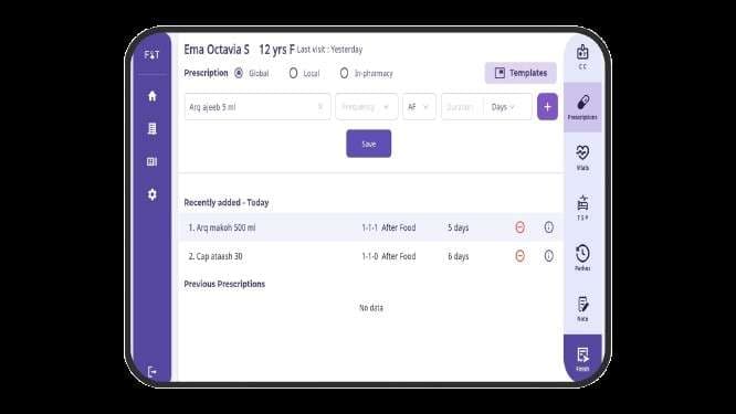 FelixaTouch Mobile Prescription Interface